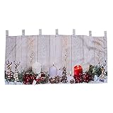 Mojawo Weihnachtsgardine LED Gardine Weihnachten Scheibengardine X-Mas beleuchtet Fenstergardine 45x120cm