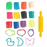 Knete ab 2 jahre ungiftig 0,6 kg/ 12 Stück mit Spielknete Zubehör Soft Bio Kinderknete Set Knetmasse für Kinder und Kleinekind ab 3 Jahre