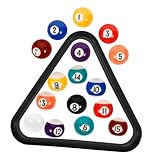 INOOMP Kleiner Billardkugel Satz 32mm aus Harz Verschleißfeste Pool Bälle mit Billard Rack für Kinder Trainings und Freizeit Billard zu Hause
