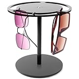 Winter Shore 360 Grad Drehbarer Acryl-Brillenständer für Mehrere Brillen - Schwarzer Brillen Organizer für 15 Brillen - Sonnenbrillen Aufbewahrung für Tisch, Kommode - Mit Rutschfesten Gummifüßen