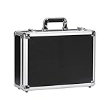 Aufbewahrungsbox Aluminium Werkzeugkoffer Mit Schaumstoff Inlay Tragbare Alu-Box Für Werkzeug, Elektronik Zubehör Robuster Alukoffer Mit Griff, Ideal Für Werkzeuge, Messgeräte, Fotoequipment