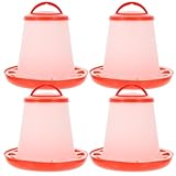 COLLBATH 4 Stück Teiliges Geflügel Futterautomat Stabile Futtertröge mit Deckel Druckfester und UV beständiger Futterspender für Hühner und Küken Einfacher Nachfüllmechanismus für