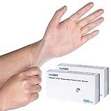OKIAAS Vinylhandschuhe (200 Stück) latexfrei, Touchscreen, Prüfung, Lebensmittelzubereitung, Küchenutensilien, XL Kunststoff Geschirrhandschuhe für Damen und Herren, XL