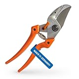 Original LÖWE 8 Profi Amboss Gartenschere 8.107 mit Bypass Geometrie - scharfe handliche Schere mit Stahl-Klinge Antihaftbeschichtung und ergonomisch geformte Griffe für Schneidarbeiten im Garten
