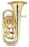 Classic Cantabile MardiBrass Kunststoff Bb-Euphonium - 4 Aluminium-Ventile - nur 2,2 kg leicht - inkl. Mundstück und Gigbag - gold