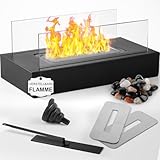 Ceblish Tischkamin [3h Brenndauer] | Tischfeuer Set für Indoor&Outdoor | Ethanol Kamin mit Einstellbare Flamme und Bunte Steines | Bioethanol Tischkamin