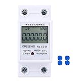 DDS2626 2P Einphasen-Elektronischer Energiezähler mit LCD-Anzeige, DIN-Schienenmontage, kWh-Leistungsmesser, 10(40) A (Display mit Hintergrundbeleuchtung)
