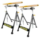 WELDINGER Doppelpack Multifunktions-Arbeitsbock, höhenverstellbarer Rollenbock Montagebock Werkbank Multibock