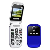 Diccik Seniorenhandy Klapphandy K1 GSM Großtasten Mobiltelefon SOS Notruffunktion,HAC-Funktion,Taschenlampe,FM Radio,1.7 Zoll Dual Display Handy für Senioren (Blau)