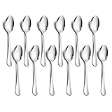 Teelöffel 12er Set, Onader Edelstahl Kaffeelöffel Espressolöffel Set, Klein Löffel Dessertlöffel für Café, Hause, Restaurant, Spülmaschinenfest & Hochglanzpoliert - 14cm