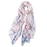 STORY OF SHANGHAI Seidenschal Damen 100% Seide, 30+ Farben XXL Blumen Seidentuch, Stola für Abendkleid Hochzeit, Seide Schal Halstuch, 175 * 110cm YDYH-06
