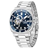 KALPADIVES Pd1736 Herrenuhr Japanisches Uhrwerk Saphirglas Datum Display Business Luxusuhr, Silber Blau Pd-1736hj