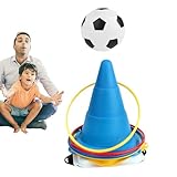 Ring-Wurf-Spielzeug, Ring-Wurf-Spiel,Karneval-Outdoor-Spiele-Kombi-Set | Enthält 12 Wurfringe, 1 Ball, 1 Pumpe und 4 Kegel, Garten-Rasenspiel zum Spielen auf Partys, für den Innen- und Außenbereich