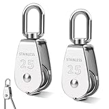 2 Stück M25 Umlenkrolle Klein, Umlenkrollen Für Seile Mit 1 Kugellager, Draht Umlenkrolle, 304 Edelstahl Seilrolle, Perfekte Umlenkrollen Für Fitnessgeräte, Sichere Tragfähigkeit Bis 140 Kg
