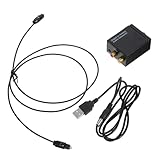 SOLUSTRE Konverter für digitale Signale Klinkenadapter digitaler Audio-Splitter Lautsprecheradapter Audio-Adapter digital audio converter audio konverter Digital-Analog-Audiokonverter Black