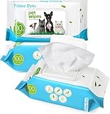 PrimePets Feuchttücher Hund 3×100 Stück, Katzen Feuchttücher, Pflegetücher für Hunde, zur Reinigung von Gesichtern Ohren Pfoten