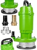 MalTec Tauchpumpe Schmutzwasserpumpe Reinwasser Schwimmer 12000 l/h 550W Grün, Kabel 10m, Eintauchen bis zu 8m Garten