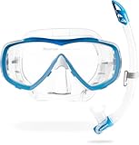 Cressi Estrella & Gamma - Schnorchelset Maske Estrella + Schnorchel Gamma, Transparent/Blau, Einheitsgröße, Unisex Erwachsene