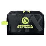 Borussia Dortmund Kulturbeutel, 33 x 18 x 12 cm, Schwarz mit Neon-Gelb, Polyester