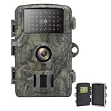 Donkivvy 16MP Jagd Scouting Trail Kamera, 1080HD Wildkamera mit Nachtsicht, IP66 Wasserdicht 90° Weitwinkel Jagdkamera, Trail Kamera passt für Outdoor Wildlife Monitoring