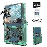 R40S Tragbare Spielkonsole, 30000 Retro-Spiele in 1 Spielkonsole mit Open Source Linux System, 256 GB TF-Karte, 3,5“ IPS-Bildschirm und 3.800 mAh Akku (Grün)