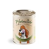 Pfotenliebe® Bio-Nassfutter für Hunde, Bio-Gemüsemix mit Rucola, mit Qualitätsgarantie, natürlich ohne Chemie, schonend in der Dose gegart, geeignet als Zugabe bei der Rohfütterung