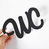 LACHT Badezimmer deko,WC Schild, WC Türschild Selbstklebend, WC Aufkleber 15 * 10 cm, WC Schild Selbstklebend WC Aufkleber Tür, WC Deko für Toilettentür (Schwarz)