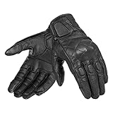 BORLENI Motorrad Handschuhe Leder Herren Motorradhandschuhe Echtes Leder Ziegenleder Mesh Soft Protector Touchpanel Kompatibel Frühling Sommer Herbst Schwarz XXL