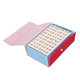 Yardwe 1 Satz Reise Mahjong Set Tragbares Kompaktes Mahjong Set für Unterwegs für Partys und Freizeitaktivitäten mit Feiner Verarbeitung und Klarer Drucktechnik Perfektes