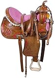 SUPREME SADDLERY Premium Leather Western Barrel Racing Horse Sattel 25,4 cm Sitz