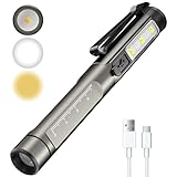 Pupillenleuchte Medizin Penlight, Diagnostikleuchte Mit Seitenlichtern, Wiederaufladbare USB Diagnostikleuchte Stiftlampe, Kleine Und Tragbare Taschenlampe Mit Datenkabel, Für Wandern, Unterrichten