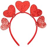 TOYANDONA Herzförmiges Haarband Valentinstag Stirnband Rot mit Weichem Material für Mädchen Party Haaraccessoire