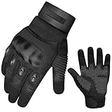 WESTWOOD FOX WFX Motorradhandschuhe für Damen und Herren, mit hartem Knöchel, Vollfinger-Touchscreen, Motorradhandschuhe zum Fahrradfahren, Schwar (Black, M)