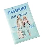 Reisepasshülle, Reisepasshülle, Reisepasshülle, Geldbörse, wasserdicht, Kartenschlitze für Verwaltungskarten, für Männer, blau, Deux personnes, Siehe Beschreibung