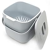 YourCasa® Komposteimer - 7L - für alltäglichen Biomüll in der Küche - Spülmaschinenfest - geruchsdicht- herausnehmbarer Inneneinsatz - Bio Mülleimer mit Deckel (Hellgrau)