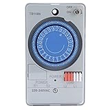 ANKROYU TB118N Mechanische Zeitschaltuhr, flammhemmende automatische 24-Stunden-Zeitschaltuhr aus PA66, mechanische Bewässerungsuhr für Warmwasserbereiter, Straßenlaternen