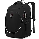 Della Gao Laptop Rucksack Herren,Rucksack Damen mit 17 Zoll Laptopfach,Anti Diebstahl Wasserdichter Rucksack Schul Schwarz mit USB Loch für Arbeit,Uni,Business, Reise,Outdoor (Schwarz)