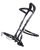 NETPROSHOP Leder Kappzaum Longierhilfe für Bodenarbeit Schwarz Größe Pony Cob Full XFull, Groesse:Cob, Farbe:Schwarz
