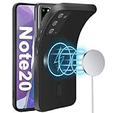 Handyhülle für Samsung Galaxy Note 20 Hülle Kameraschutz Eingebau Magnetische [für Mag-Safe] Slim Silikon Weiche Metall Matte Textur Galaxy Note 20 Tasche Case Schutzhülle für Samsung Note20 (Schwarz)