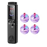 PACHHK 5-teiliges Kit 64 GB Digitales Diktiergerät mit 4 LED Katzenball Bewegungsaktivierter Katzenball Spielzeug Sprachaktivierter Sprachrekorder
