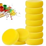 10 Stück gelbe Künstler-Schwämme, Bastelset, 2,5 x 7,5 cm, runde Malschwämme, perfekt für Gesichtsmalerei, Kunstprojekte, Malschwämme, Pinsel für Kunstbedarf