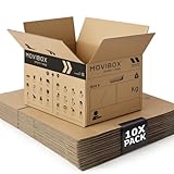 Lavatelli Movibox – 10 Umzugskartons 50 x 35 x 35 cm Universalgröße – robuste Doppelwelle – mit Symbolen Inhalt und Zielraum, vorgestanzte Griffe – Kartons, hergestellt in Italien
