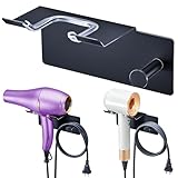 XILIMOR Föhnhalter Ohne Bohren, Fön Halterung, Fönhalter Wand Ohne Bohren Metall, Selbstklebend Haartrocknerhalter, Föhnhalter Wandhalterung, Fönhalterung für Bad Schlafzimmer Barbershop Hotel