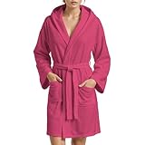PETTI Artigiani Italiani - Bademantel Herren & Damen, Fuchsie, M, 100% Microfaser
