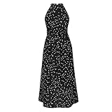 FRZY Kleid, Neckholder-ärmelloses langes Strandkleid (XL)