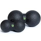 BLACKROLL® DUOBALL Set, Faszienbälle zur Selbstmassage von parallelen Muskelsträngen, Faszien-Duoball für Nacken und Rücken, Set: DUOBALL 08 & 12, mittlere Härte, Made in Germany, Schwarz