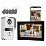 Honmidatek Video Türklingel mit Kamera, 2-Draht, Türsprechanlage mit 7' Farb-Touchscreen, Entsperren und Zwei-Wege-Audio, Gegensprechanlage mit Türöffner, Personenerkennung