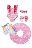 BABY born Schwimmset Einhorn, Accessoire mit Schwimmreifen, Badeanzug und Sonnenbrille für 43cm Puppen, 839447 Zapf Creation