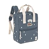 LÄSSIG Kinderrucksack mit Brustgurt Kindergartentasche Kindergartenrucksack 28 cm, 7 Liter, 3 Jahre/Mini Square Backpack Happy Prints Dunkelblau