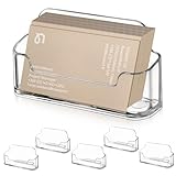 WRITWAA 6 Stück Acryl Visitenkartenhalter Klar Stabil für Schreibtisch Büro Konferenz Organizer Transparent Langlebig zur Übersichtlichen Kartenpräsentation